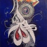 Ultra violet blue Arabic calligraphy Dubai - Modern Islamic wall art with silver leaf by AlFirdous luxury Quranic decor UAE