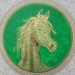 Arabic horse calligraphy painting Dubai - Islamic equestrian art by AlFirdous luxury animal-themed wall decor
